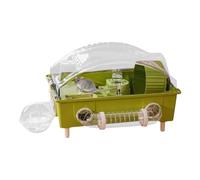 Clear Habitat Enclosure - Small Pet House for Cozy Nesting | Transparent Acrylic Walls with Air Vents, Spacious Interior Layout, Easy Access Lid for Hamster Gerbil Chinchilla Bunny Ferret Use