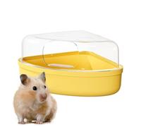 Clear Hamster Bath Box - Cheese Shape Sand Bath Container Small Animal Grooming Cleaning Play Shelter Accessory Durable Transparent Cage Toy | O