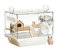 Clear Hamster Cage - Transparent Pet Habitat, Small Animal Enclosure System, Full Perimeter Visibility for Behavioral Monitoring, Integrated Ventilation Portals for Airflow Circulation