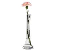 Clear Hand-Made Blown Glass Bud Vase Single Stem Flower Vase Decorative Floral Vases Table Centerpiece for Wedding Party Office Decoration 9.9 inch