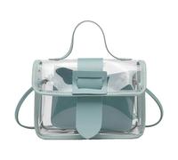 Clear Handbag for Stadium Events, Transparent Shoulder Bag,Stadium Approved Messenger Bag Transparent Shoulder Bag | Large Jelly Sling Bag Tote Bag with Handle, Green, Se référer à la description
