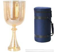 Clear Handheld Crystal Chalice,Meditation Prop, Relieves Fatigue, Anxiety, With Carry Case, Acrylic Striker,N(Size:G Note)