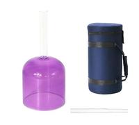 Clear Handheld Crystal Chalice, Purple Meditation Sound Bowl, With Carry Case And Acrylic Striker, For Meditation And Stress Relief, Transparent (7 Inch D Note 432Hz)