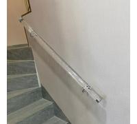 Clear Handrail for Indoor Stairs, Heavy Duty Safety Banister Grab Bar for Seniors, Disabled & Kids, Modern Hallway Loft Step Wall Balusters 20 18 16 14 12 10 8 6 4 3 2 Feet,Silver Fittings,2.2m/7.2ft