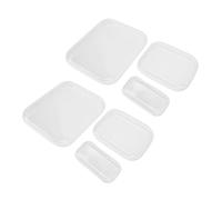 Clear Hard Shell Zipper Case, Stackable Drop Crush Proof Transparent PET Plastic Storage Pouches Set, Travel Organizer for Toiletries Cosmetics Office Supplies, 6Pcs 3 Sizes