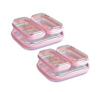 Clear Hard Shell Zipper Case, Surface scratch resistant material, Portable Cosmetic Bag with Zipper, Diaper Bag Organizing Pouches, Hard Plastic Case, Clear Bags for Organizing, Pink （6 Pcs）