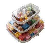 Clear Hard Shell Zipper Case Upgraded Thicker Transparent Pencil Case Toiletry Pouch, Clear Zipper Pouches Hard Shell Travel Organizer, Cosmetic Bag, Lidded Storage Bins Playroom Toy Bin, Clear