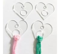 Clear Heart Acrylic Thread Drops, Acrylic Floss Drops, Cross Stitch Tread Bobbins Organizers (20 Pieces)