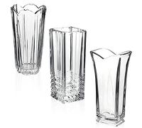 Clear Heavy Cut Glass Flower Vase Home Decor Wedding Gift Elegant (Square)
