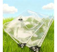 Clear Heavy Duty Tarpaulin 315 x 395 cm Heavy Duty PVC Windproof Waterproof Clear Tarp Pergola Covers with Eyelets 400G ㎡ for Home Garden Outdoor Hay Log Pile Roof, White