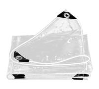 Clear Heavy Duty Tarpaulin Waterproof 125 x 155 cm Heavy Duty PVC Windproof Waterproof Outdoor Transparent Cover with Eyelets 400G ㎡ for Rabbit Hutch Chicken Coop, White