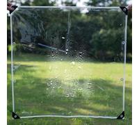 Clear Heavy Duty Tarpaulin Waterproof 350 g/m² Clear Tarp with Eyelets 8.5x8m/27.9x26.2ft, Outdoor Transparent Tarp PVC Tarpaulin Windproof Tear Resistant for Garden, Gazebo