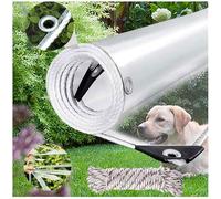 Clear Heavy Duty Tarpaulin Waterproof 420 g/m² Clear Tarp with Eyelets, 6.5x9.8ft Outdoor Transparent Tarp PVC Tarpaulin Windproof Tear Resistant for Garden, Gazebo With Cable Ties (2x3m)