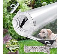 Clear Heavy Duty Tarpaulin Waterproof 420 g/m² Clear Tarp with Eyelets, Outdoor Transparent Tarp PVC Tarpaulin Windproof Tear Resistant for Garden, Gazebo With Cable Ties (2x2m)