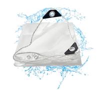 Clear Heavy Duty Tarpaulin Waterproof 420GSM PVC Vinyl Clear Tarp with Eyelets,Windproof Sheet Outdoor balcony,Transparent tarpaulin Hutch Cover Tear Resistant,For Garden Porch Patio Gazebo (1x3m)