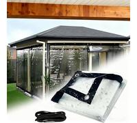 Clear Heavy Duty Tarpaulin, Waterproof Anti-Aging Pvc Tarpaulin, Transparent Cover For Greenhouse, Patio, And Garden Enclosures(6X12 Ft)