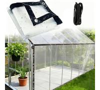 Clear Heavy Duty Tarpaulin, Waterproof Transparent Tarp Panel, Foldable Rain, Wind And Snow Protection, For Greenhouse, Deck, Patio, And Garden Plants(6X12 Ft)