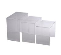 (Clear) Homcom 3pc Acrylic Nesting Tables