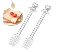 Clear Honey Mixing Chopsticks Set - 2 Pieces Kitchen Mixing Tool, Long Handled Stick for Preparing Syrup, Jam, Beverage, Reusable Utensil