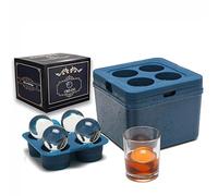 Clear Ice Ball Maker Mold - 2 Inch Ice Cube Maker Tray,4 Cavity Large Clear Ice Ball Silicone Tray, Crystal Clear Ice Sphere Maker Mold for Whiskey and Cocktail
