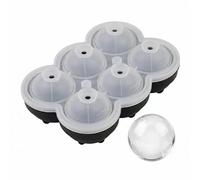 Clear Ice Ball Maker Mould - Dual Colour Silicone with Funnel Lid for Perfect Round Bubble-Free Ice Spheres, Reusable Slow Melt Whisky Cocktail Ice Tray