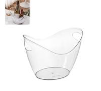 Clear Ice Bucket 4/8 Liter with Holes - Acrylic Champagne Wine Bucket, Beverage Tub for Wine, Beer, or Champagne Bottles, Party Drinks Chiller with Handles Bar Supplies (4L)