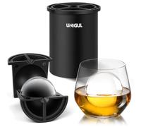 Clear Ice Cube Maker, 2.5" Stainless Steel Crystal Clear Ice Ball Maker, Non-BPA Premium Silicone Ice Cube Molds for Whiskey & Cocktails, Easy-Release Sphere Ice Maker, Bourbon Gifts for Men
