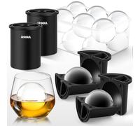 Clear Ice Cube Maker, 2.5" Stainless Steel Ice Ball Maker Mold for Whiskey & Cocktails, Non-BPA Premium Silicone Ice Cube Molds, Easy-Release Sphere Ice Maker, Bourbon Gifts for Men (2 PACK)