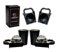 Clear Ice Cube Maker Tray - 2.5 Inch Large Football Ice Spheres Mold, Stainless Steel & Silicone, Slow Melting Transparent Ice for Whiskey, Cocktails, and Home Bar Use (Football-2 Pack)