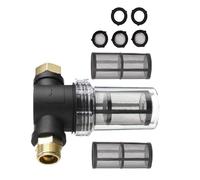 Clear Inline Hose Filter with Removable Meshes Screen for High Pressure Washer Pumps Protective Sediment Prevention Part Rustproof Pressure Washer Inlet Screen