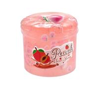 Clear Jelly Crunchy Slime Kit, Soft & Non Sticky Fluffy Butter Slimes Set for Girls Boys Kids, DIY Crystal Glue Boba Slime with Cute Fruit Charms, Sludge Toy Party Favors (Pink, 70ML)