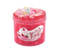 Clear Jelly Crunchy Slime Kit, Soft & Non Sticky Fluffy Butter Slimes Set for Girls Boys Kids, DIY Crystal Glue Boba Slime with Cute Fruit Charms, Sludge Toy Party Favors (Watermelon Red, 70ML)