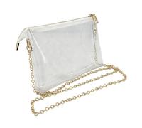 Clear Jelly Tote Bag - Transparent Purse | Lightweight Chain Shou | Durable PVC Material, Adjustable Detachable Strap, Compact Handy Size, Easy Wipe Clean, For Concerts Beach Festivals Travel,
