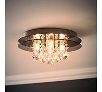 MiniSun | Modern 2 Tier Halo Design Tinted Glass K5 Jewel Ceiling Light | Chandeliers, Home Décor & Improvement Essential | Mains Wired