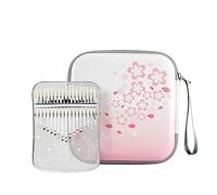 Clear Kalimba Thumb Piano - UV Printing Process, 17/21 Keys Acrylic Crystal Kalimba Finger Piano Keyboard, Gift for Adults Beginner Children (Color : Star Moon_17Keys)