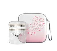 Clear Kalimba Thumb Piano - UV Printing Process, 17/21 Keys Acrylic Crystal Kalimba Finger Piano Keyboard, Gift for Adults Beginner Children (Color : Dandelion_17Keys)