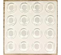 Clear Kitchen Cabinet Vinyl Door Buffer Pads - Catch, Protector, Soft Close Stop Dots Smooth Round 13mm (1/2") Clear - Self Adhesive
