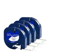 Clear Label Tape Plastic Refills Compatible with LT 100H 100T QX50 Label Makers - 4 Pack for Home Office School Organization