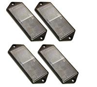 Clear Large Rectangular Front White Reflector Pack of 4 Trailer Fence Post TR070