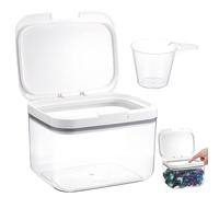 Clear Laundry Pods Container, Laundry Pods Storage Container 2.8L, Large Capacity Laundry Powder Container, Sealed Detergent Storage with Scoops, Press and Pop Lid, for Detergent, Powder, Capsule