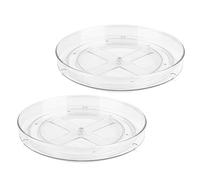 Clear Lazy Susan Organizer 2-Pack - 9 Inch Turntable for Kitchen, Pantry, Fridge, Bathroom, and Vanity Countertops, Acrylic Rotating Organizer