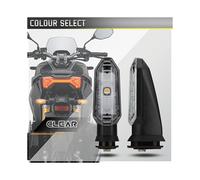 (Clear Lens) Amber Motorcycle LED Turn Signals Tail Flasher Indicator Lamp Left Right 12V Waterproof Fit For Honda RS150 XRE300 CRF300