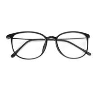 Clear Lens Glasses Men Women Round Plain Lense Glasses TR90 Retro Glasses Plastic Eyeglasses Lightweight Glasses Anti Eye Fatigue Glasses with Metal Hinges for Reading Computer Glasses Eyeglasses
