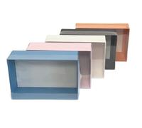 Clear Lid 6 Hold Cupcake Box - Transparent Lid - 24x16x8cm - Wedding/Birthday Box - Orange, No Insert