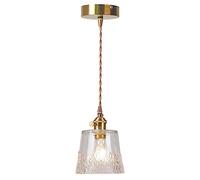 Clear Light Glass Pendant Light Leaf Pattern Lampshade Hanging Lamp Metal Fittings Ceiling Lights E27 Base Chandelier Rope Adjustable Lantern Lighting Hallway Bedside Entrances Made in China