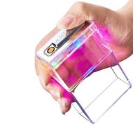 Clear Light Up Cigarette Case with Lighter, 2 In 1 Built-In Flame Igniter, Colorful Led Atmosphere Light, Large Capacity To Hold 20 Cigarettes, Suitable For Camping, Outdoor, Gifts