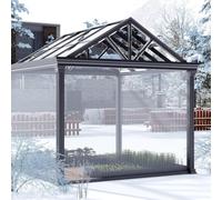 Clear Lightweight Tarpaulin 130GSM Waterproof Transparent Grid Tarp 2x2M | Ideal for Greenhouse Cover, Polytunnel Repair, Plant Winter Protection & Garden Furniture