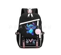 (Clear) Lilo And Stitch Backpack Waterproof Bookbag Laptop Rucksack Travel Usb Large Capacity Mochila School Bag For Kids