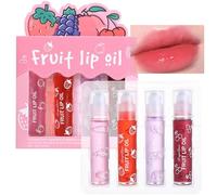 Clear Lip Gloss Sets for Teenage Girls, Lip Oil Kit Fruit Hydrating Plumping Lip Balm Lip Glow Oil, Moisturizing Roll on Liquid Lipstick Lip Care Set Lipgloss Make up Gifts for Women and Girls