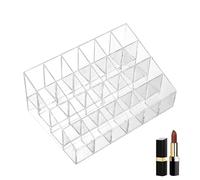 Clear Lipstick Organizer with 9/24/36/40 Compartments, Durable Acrylic Case for Office or Dressing Table, Ideal for Storing and Showing Makeup and Cosmetics.